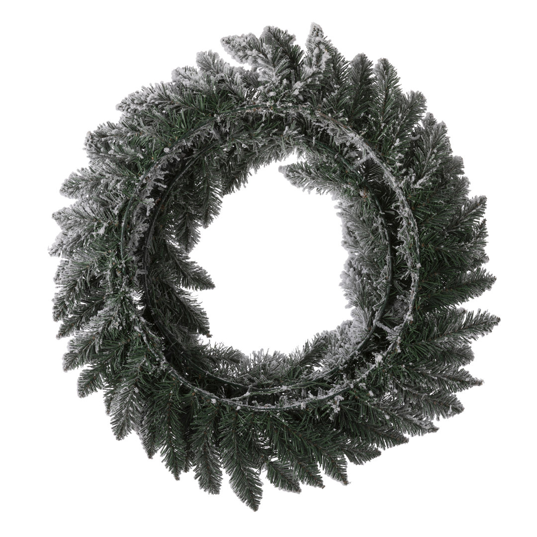 The Holiday Aisle® Heyder 24" Frosted Pre-Lit Wreath